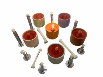 Schmelzlichtbrenner, 80 x 15 mm,Wachsrestebrenner, Dochthalter , Brenner, Kerz