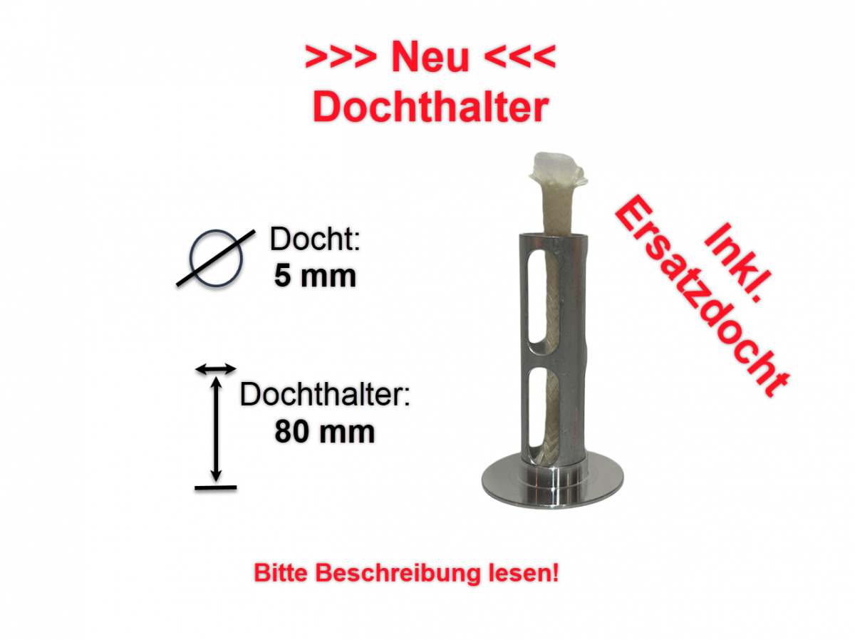 Schmelzlichtbrenner, 80 x 15 mm,Wachsrestebrenner, Dochthalter , Brenner, Kerz