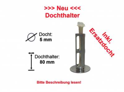 Schmelzlichtbrenner, 80 x 15 mm,Wachsrestebrenner, Dochthalter , Brenner, Kerz