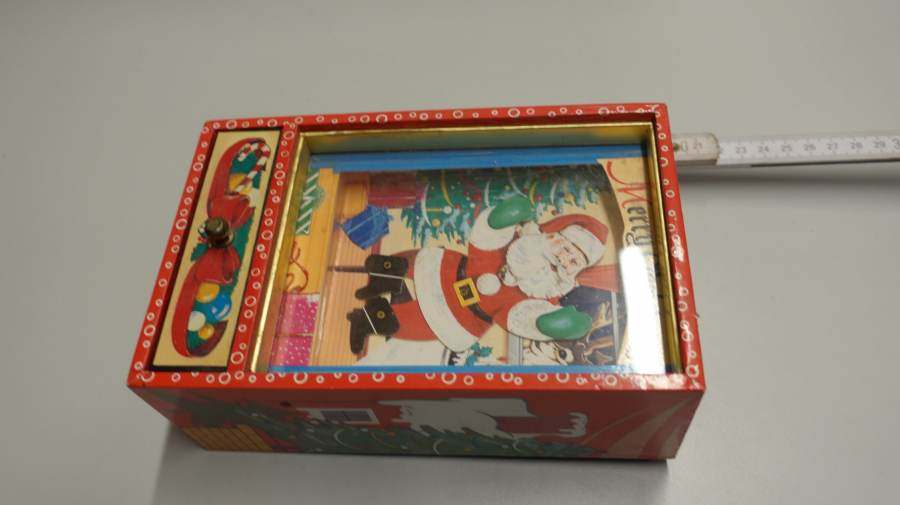 Spieluhr Weihnachten mit Schublade Santa beweglich Musik