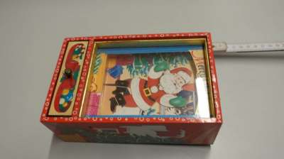 Spieluhr Weihnachten mit Schublade Santa beweglich Musik