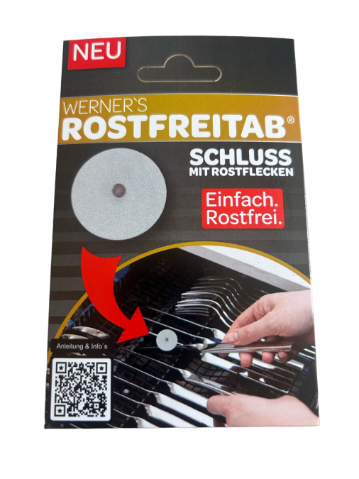 Werner`s Rostfreitab ® gegen Flugrost in der Spülmaschine für glänzentes .