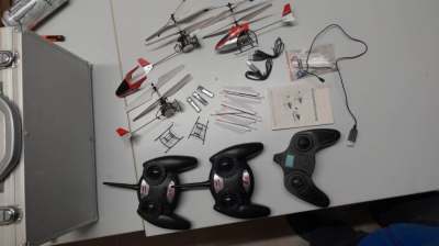 RC Helikopter Set (Thunder) + 3 Fernbedienungen + Ersatzteile – Bastlerware