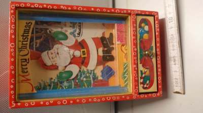 Spieluhr Weihnachten mit Schublade Santa beweglich Musik