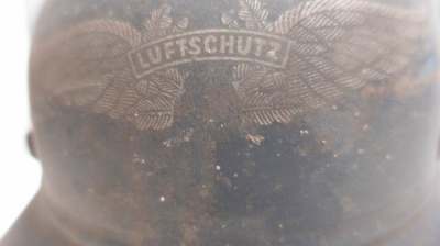 Original Luftschutz Helm WK2 Deutsch Zivilschutz Stahlhelm alt