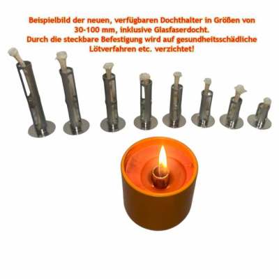 Schmelzlichtbrenner, 80 x 15 mm,Wachsrestebrenner, Dochthalter , Brenner, Kerz